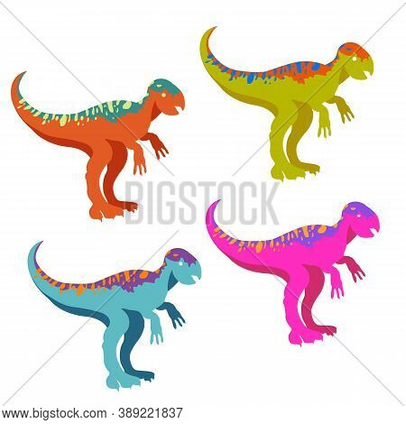 Allosaurus. Vector Illustration Of Large Prehistoric Animals.