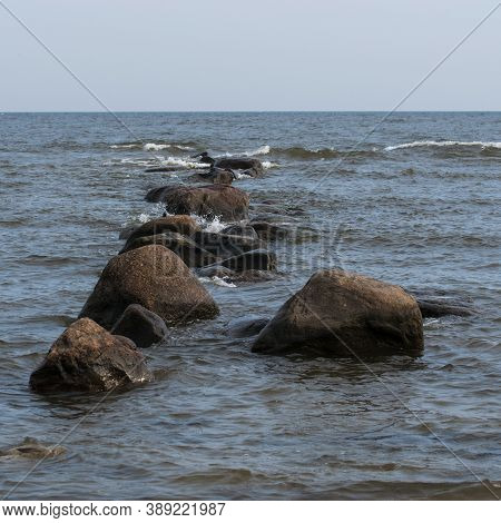 Baltic Sea At Mersrags, Latvia. On The Coast Of Baltic Sea.