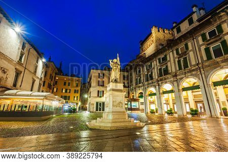 Piazza Della Loggia Is One Of The Main Squares Of Brescia City In North Italy