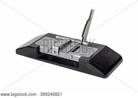 Press For Gluing A Film Isolated On White Background