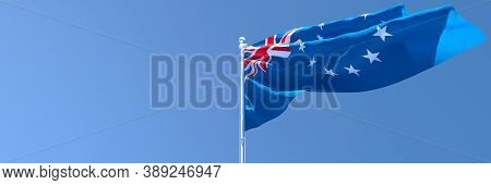 3d Rendering Of The National Flag Of Cook Islands Waving In The Wind