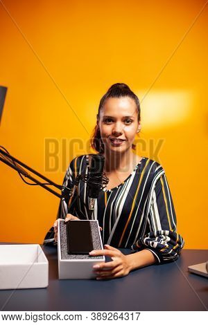 Talking To Camera Giveaway While Recording Videoblogg. . Creative Content Creator Influencer Expert 