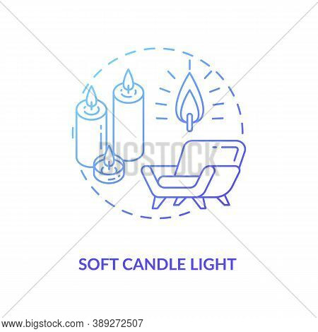 Soft Candle Light Concept Icon. Hygge Lifestyle Idea Thin Line Illustration. Hyggelig Atmosphere Wit
