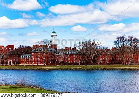 Dunster House Cambridge Panorama And Charles River Massachusetts, Usa