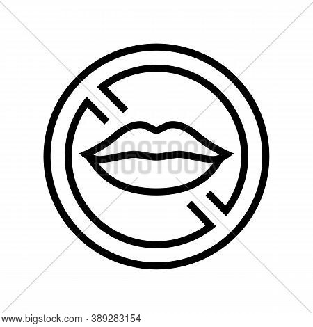 Voiceless Sign Line Icon Vector. Voiceless Sign Sign. Isolated Contour Symbol Black Illustration
