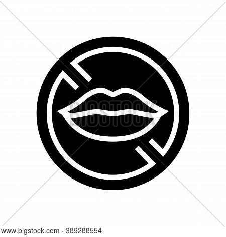 Voiceless Sign Glyph Icon Vector. Voiceless Sign Sign. Isolated Contour Symbol Black Illustration