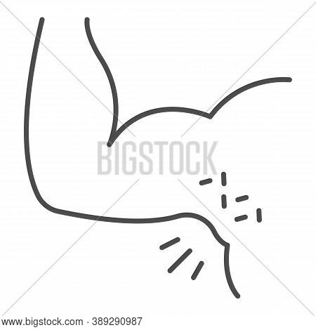 Rash In The Armpit Thin Line Icon, Allergy Concept, Underarm Infection Sign On White Background, All