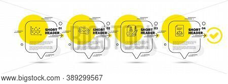 Algorithm, Refresh Mail And Dot Plot Line Icons Set. Timeline Infograph Speech Bubble. Legal Documen