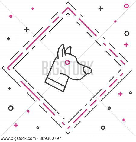 Line Dog Head Icon Isolated On White Background. Colorful Outline Concept. Vector