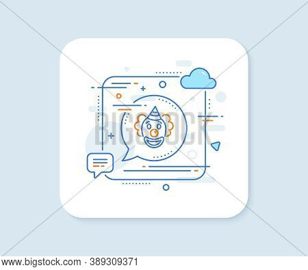 Clown Line Icon. Abstract Square Vector Button. Amusement Park Funnyman Sign. Clown Line Icon. Speec