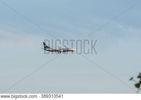 Barcelona, Spain - September 26, 2020: A Vueling Airbus A320 Taking Off From On September 26, 2020 I