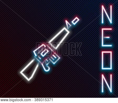 Glowing Neon Line M16a1 Rifle Icon Isolated On Black Background. Us Army M16 Rifle. Colorful Outline