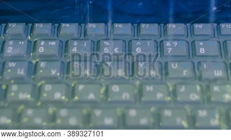 Keyboard Of Waterproof Rugged Laptop Computer For Military, Outdoor And Industrial Use During Shakin