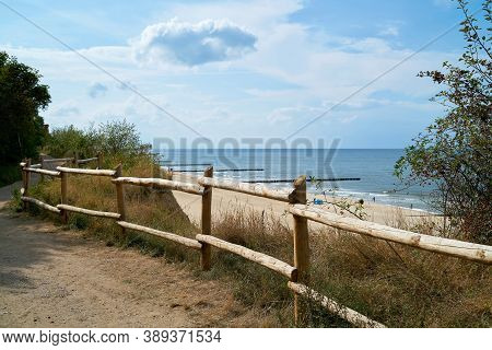 View From The Cliffs To The Beach Near Rewal In Poland