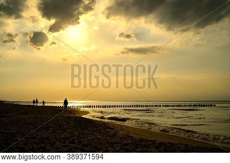 Beach Near Rewal In Poland At Sunset