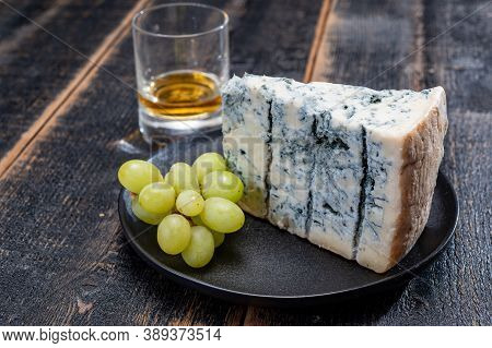 Cheese Collection, Piece Of Italian Blue Cheese Gorgonzola Picante With Blue Mold From North Of Ital