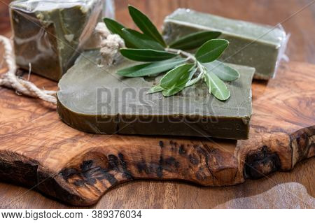 Blocks Of Handmade Bio Vegetal Natural Olives And Bay Leaf Soap