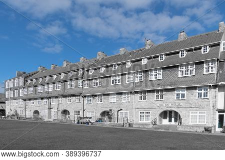 West Bay.dorset.united Kingdom.june 29th 2020.view Of The Pier Terrace At West Bay In Dorset
