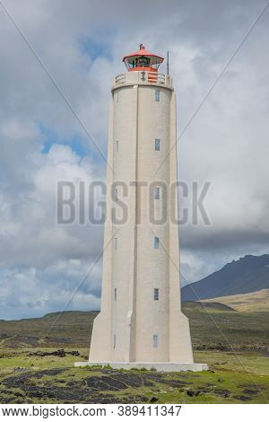 Malarrif Lighthouse On Snaefellsnes Peninsula In Iceland