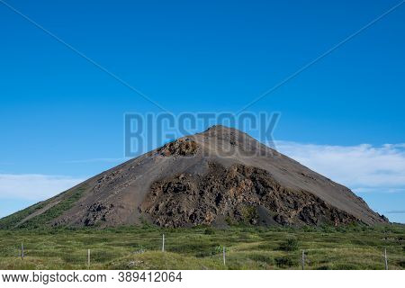 Mountain Vindbelgur In Myvatn Area In North Iceland