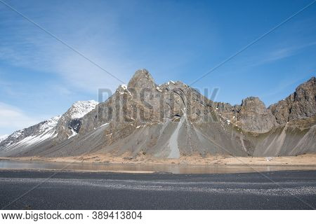 Eystrahorn Mountain In Hvalnes In East Iceland
