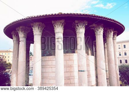 Temple Of Hercules Victor In Rome  . Photo Of Ancient Rome Architecture