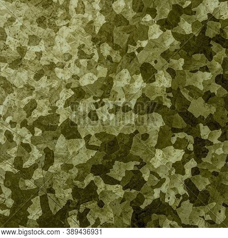 Khaki Texture Background. Watercolour Camo Illustration. Green War Fabric. Abstract Commando Design.