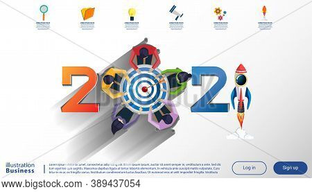 Creative Business Thinking 2021,darts Shoot Into Crotch For Success,set Icon, Plan Think Analyze Cre
