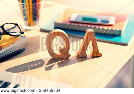 Q & A Concepts With Mock Up Letter On Desk Table.business Solution Ideas