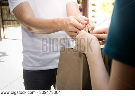 Food Delivery Workers Image & Photo (Free Trial) | Bigstock