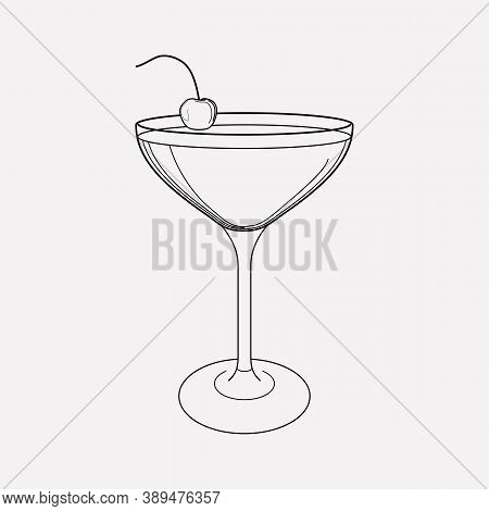 Mary Pickford Cocktail Icon Line Element. Illustration Of Mary Pickford Cocktail Icon Line Isolated 