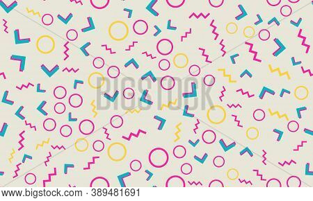 Memphis Seamless Pattern. Fun Background. Vector Illustration. Geometric Seamless Pattern. Abstract 