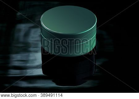 Mockup For Advertising Cream, Lation, Moisturizing Milk Or Body And Face Care Products. Small Jar Of
