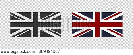 Britain Flag. Uk Flag Concept. Colored And Black Flag. National Flag. Vector Illustration