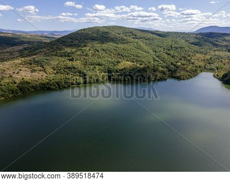 Aerial View Of Pchelina Reservoir, Pernik Region, Bulgaria