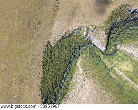 Aerial View Of Iskar Panega Geopark Along The Gold Panega River, Bulgaria