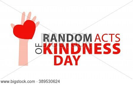 Random Acts Of Kindness Day Emblem Isolated Vector Illustration. World Altruistic Holiday Event Labe