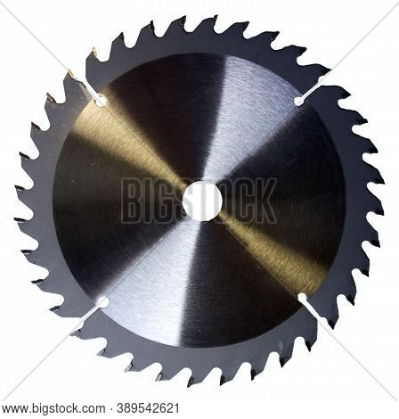 Circular Saw Blades For Circular Saws On Wood On White Background