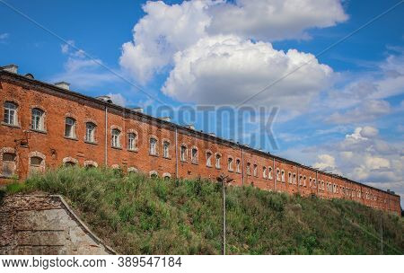 Red Brick Barracks Building Within The Modlin Fortress Is One Of The Longest Buildings In Europe