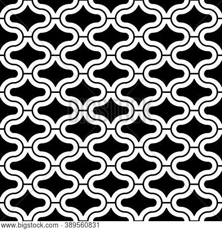 Seamless Pattern With Paseo Ornament. Oriental Traditional Ornamentation With Repeated Rounded Shape