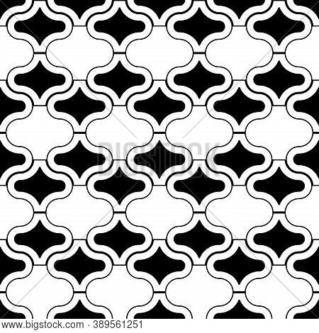 Seamless Pattern With Paseo Ornament. Oriental Traditional Ornamentation With Repeated Rounded Shape
