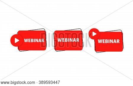 Webinar Sign. Online Cource, Seminar And Lesson. Vector Eps 10. Isolated On White Background