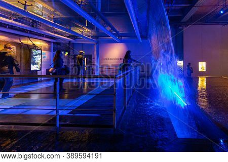 Dublin, Ireland - 09 November 2015: Interior Of Guinness Store In Dublin. Guinness Storehouse Is A T