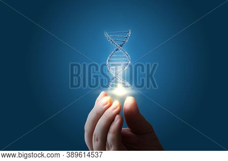 3d Render Of Dna Molecule Structure. Dna Abstract Medical And Health Care Background. Concept Dna Fu