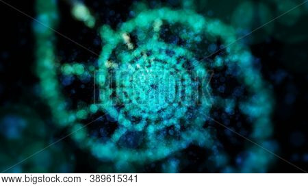 3d Render Of Dna Molecule Structure. Dna Abstract, Concept Dna Futuristic On Hi Tech Blue Background