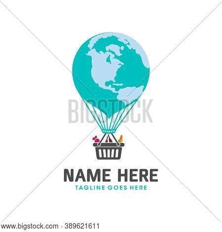 World Air Balloon Logo Modern Your Company