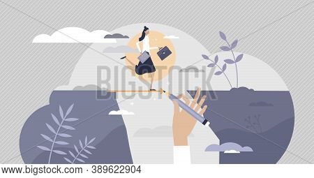 Business Support And Assistance To Overcome Problems Tiny Persons Concept. Partnership Hand Help To 