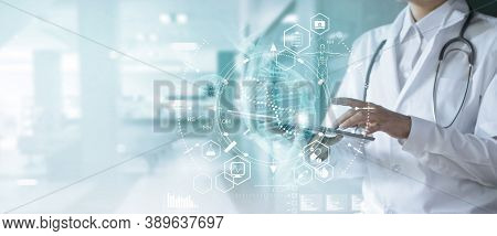3d Render Of Dna Molecule Structure. Dna Abstract Medical And Health Care Background. Concept Dna Fu