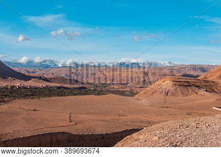 View Of The Valley From The Ait Benhaddou, A Historic Ighrem Or Ksar (fortified Village) Along The F