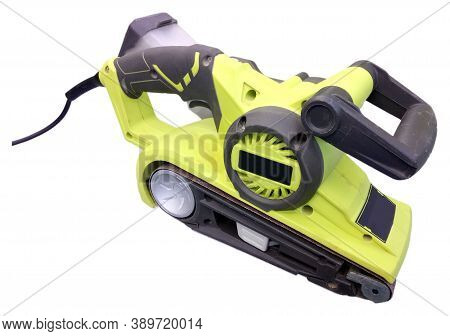 Electric Belt Sander For Wood On White Background